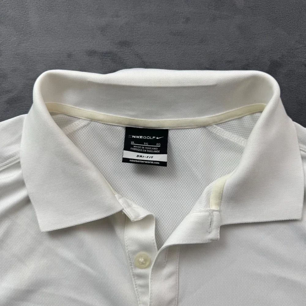 Nike Golf Mens XL White Dri-FIT Polo Shirt Joshua T Harris Memorial Golf Classic
